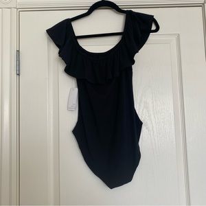 Black Off Shoulder Bodysuit